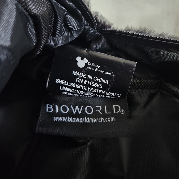 Disney Bioworld Mickey Mouse Black Red Faux Fur Faux Leather Mini Backback NWT - Picture 14 of 14